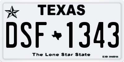 TX license plate DSF1343