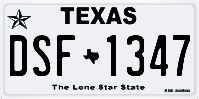 TX license plate DSF1347