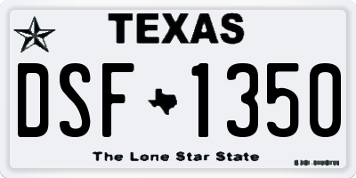 TX license plate DSF1350