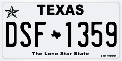 TX license plate DSF1359