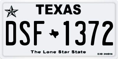 TX license plate DSF1372