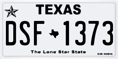 TX license plate DSF1373