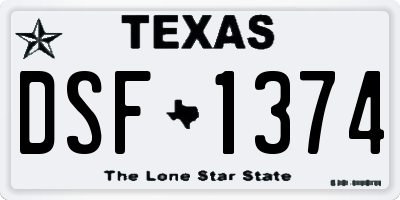 TX license plate DSF1374