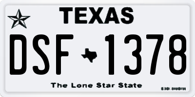 TX license plate DSF1378