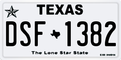 TX license plate DSF1382