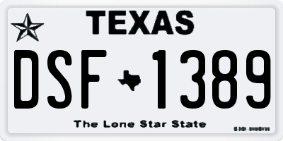 TX license plate DSF1389