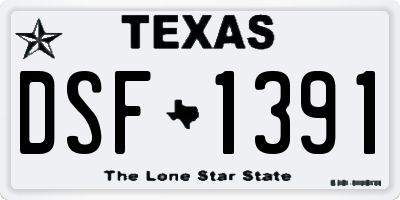 TX license plate DSF1391