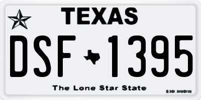 TX license plate DSF1395