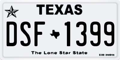 TX license plate DSF1399