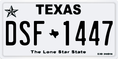 TX license plate DSF1447