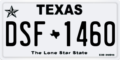 TX license plate DSF1460