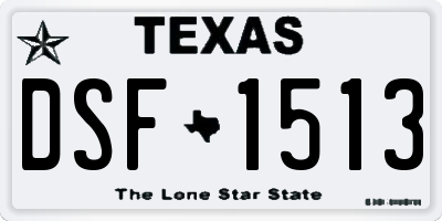 TX license plate DSF1513