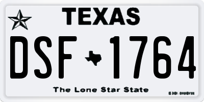 TX license plate DSF1764