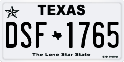 TX license plate DSF1765