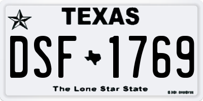 TX license plate DSF1769