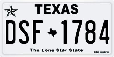 TX license plate DSF1784