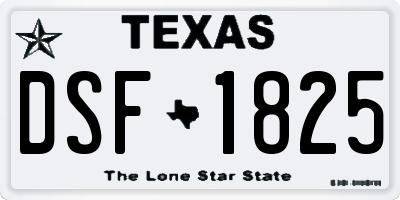 TX license plate DSF1825