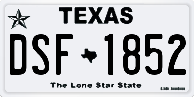 TX license plate DSF1852