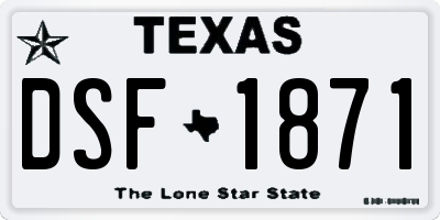 TX license plate DSF1871