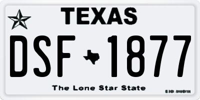 TX license plate DSF1877