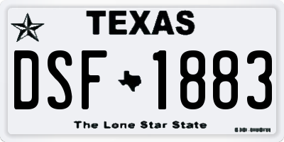 TX license plate DSF1883