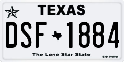 TX license plate DSF1884