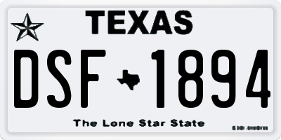 TX license plate DSF1894