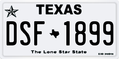 TX license plate DSF1899