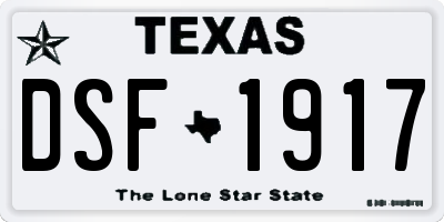 TX license plate DSF1917