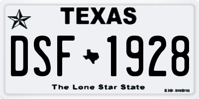 TX license plate DSF1928