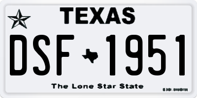 TX license plate DSF1951