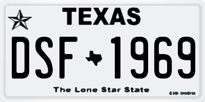 TX license plate DSF1969