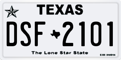 TX license plate DSF2101