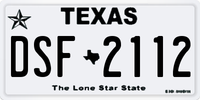 TX license plate DSF2112