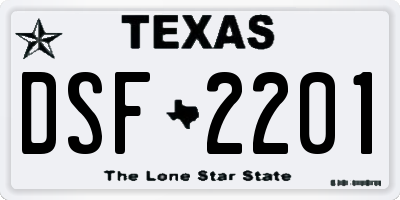 TX license plate DSF2201