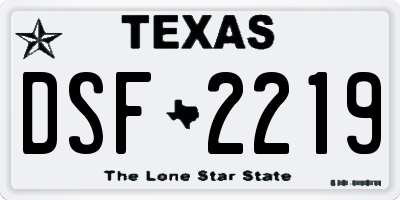 TX license plate DSF2219