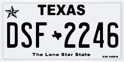 TX license plate DSF2246