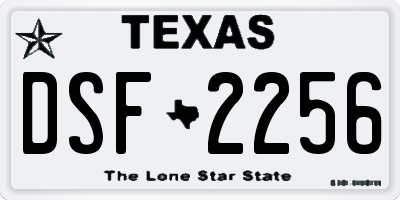 TX license plate DSF2256