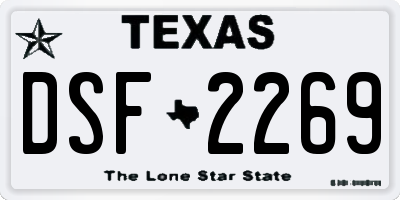 TX license plate DSF2269