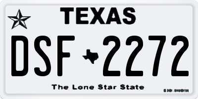 TX license plate DSF2272