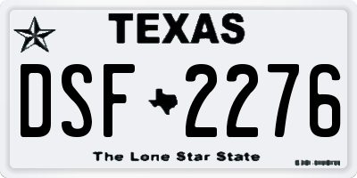 TX license plate DSF2276