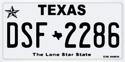 TX license plate DSF2286