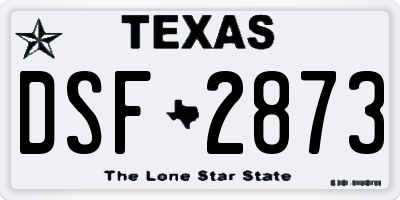 TX license plate DSF2873