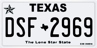 TX license plate DSF2969