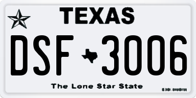 TX license plate DSF3006