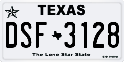 TX license plate DSF3128