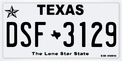 TX license plate DSF3129