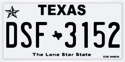 TX license plate DSF3152