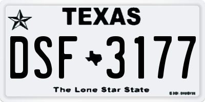 TX license plate DSF3177