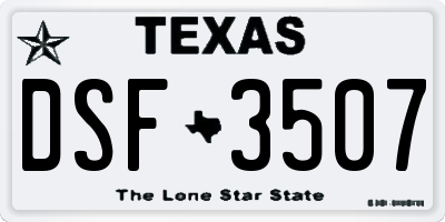 TX license plate DSF3507